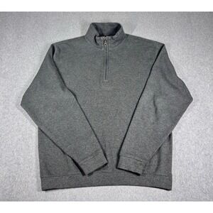 Scott Barber Mens Medium Gray 100% Pima Cotton 1/4 Zip Pullover Sweater